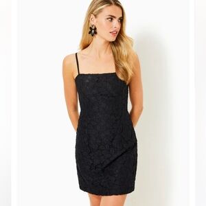 Lilly Pulitzer MARET LACE DRESS, Noir Flora Corded Lace, size 4, new with tags